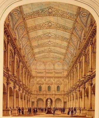 Schema per coprire il cortile della Royal Exchange da William Tite